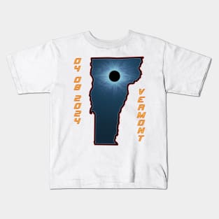 Vermont 2024 Total Solar Eclipse Kids T-Shirt